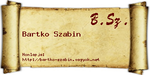 Bartko Szabin névjegykártya